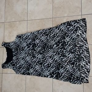Mika & Gali Animal Patterned Black Gray Sleeveless Dress sz S